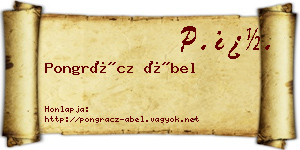 Pongrácz Ábel névjegykártya